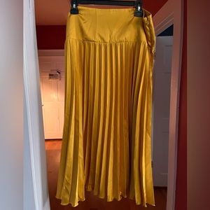 Banana Republic women’s golden satin pleated skirt, mint used condition!